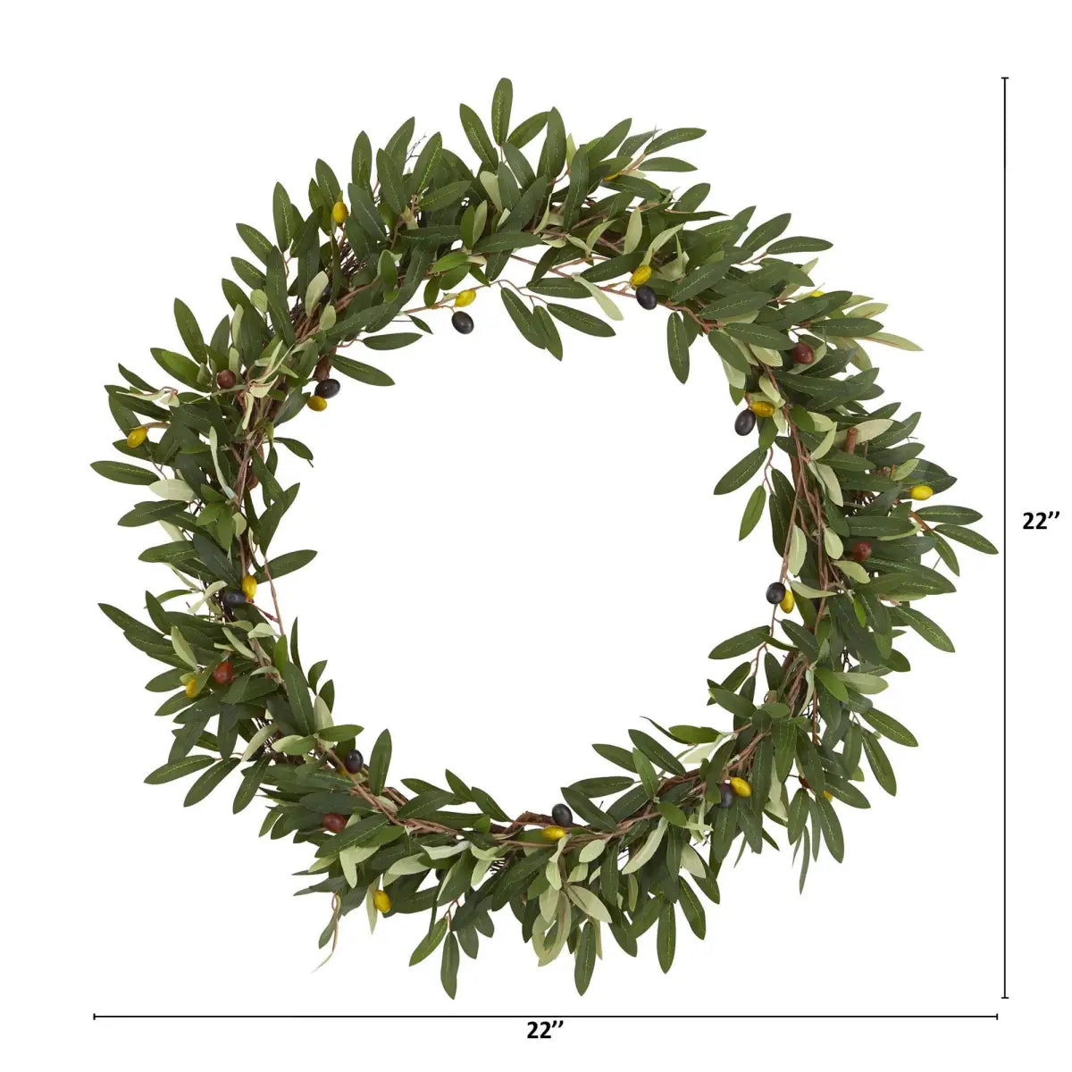 23” Olive Artificial Wreath - Nearly Natural