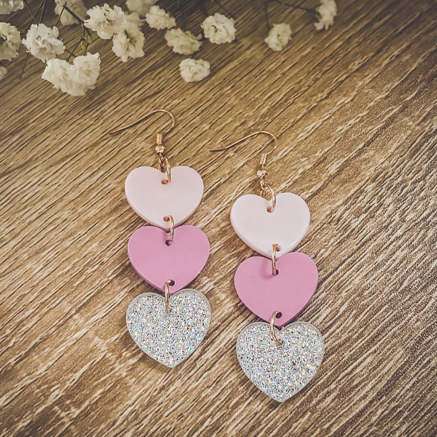 Beautiful Acrylic Heart Earrings