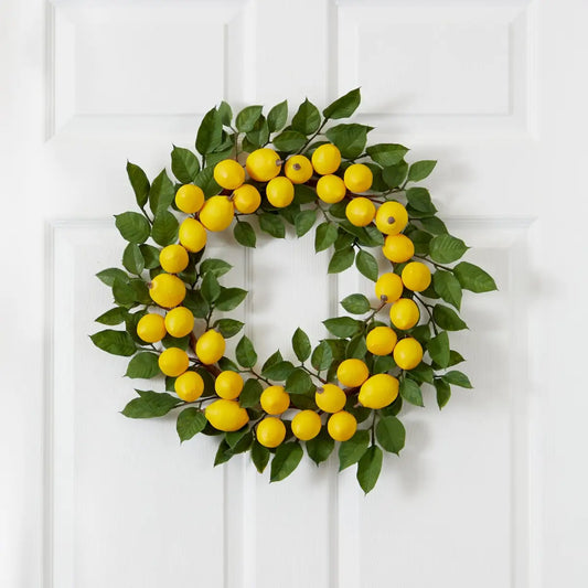 24” Lemon Wreath - Nearly Natural