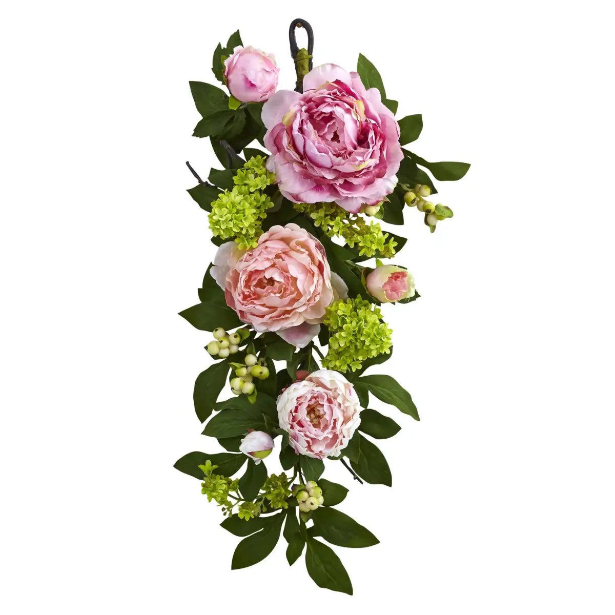 24’’ Mixed Peony & Hydrangea Teardrop - Nearly Natural