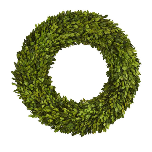 24” Preserved Boxwood Wreath - Nearly Natural