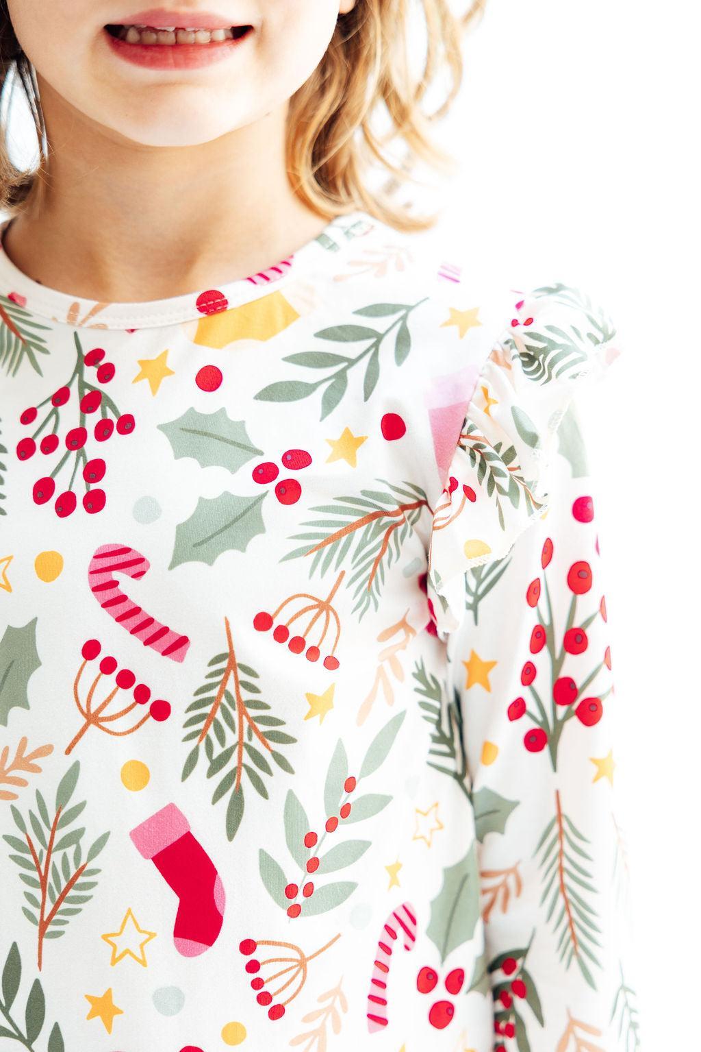 Holly Jolly Christmas L/S Ruffle Tee - Mila & Rose ®