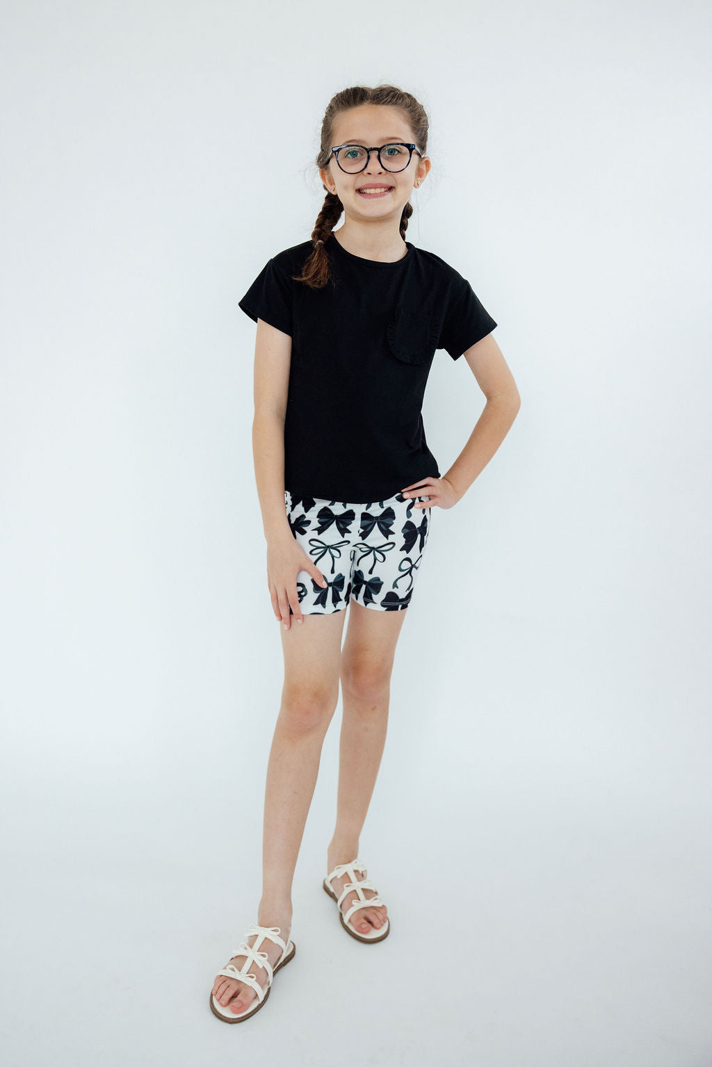 Black Bows Cartwheel Twirl Shorts - Mila & Rose ®