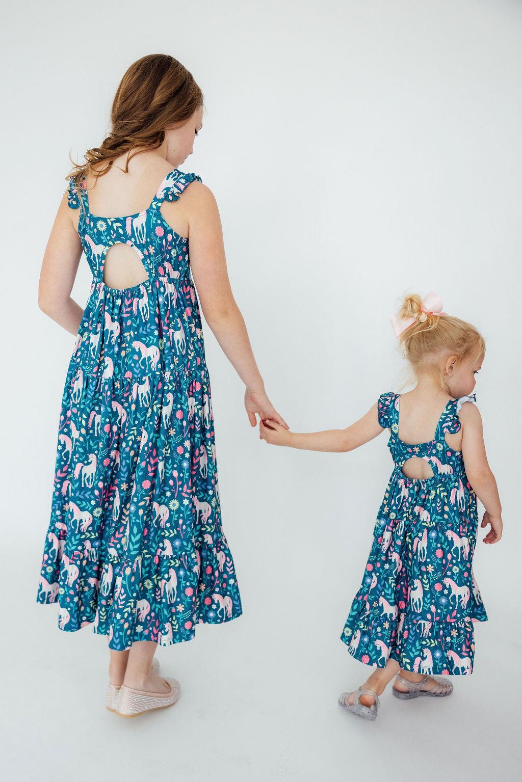 Unicorn Ruffle Maxi Dress - Mila & Rose ®