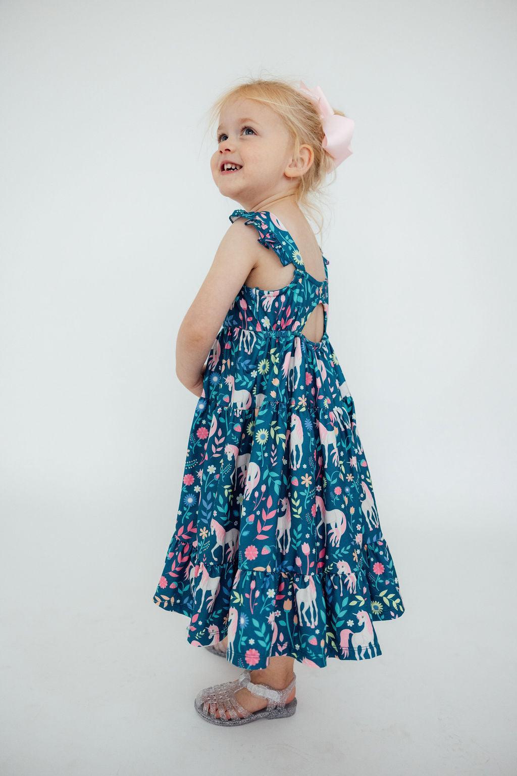 Unicorn Ruffle Maxi Dress - Mila & Rose ®