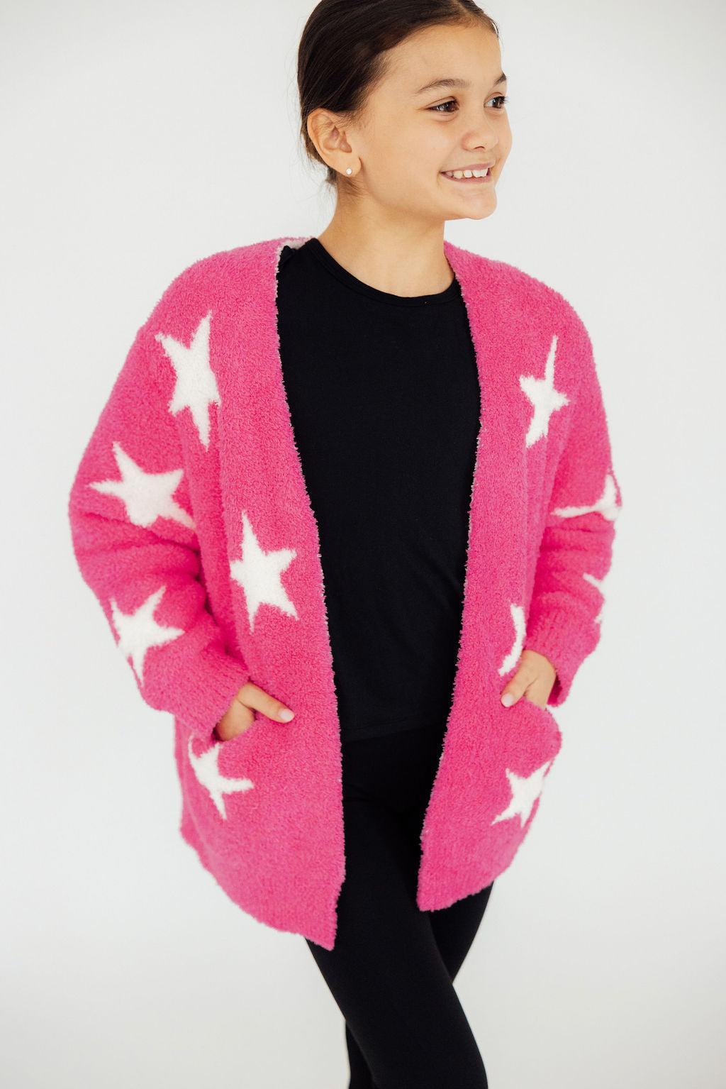Kids Cozy Cardigan - Pink Star - Mila & Rose ®