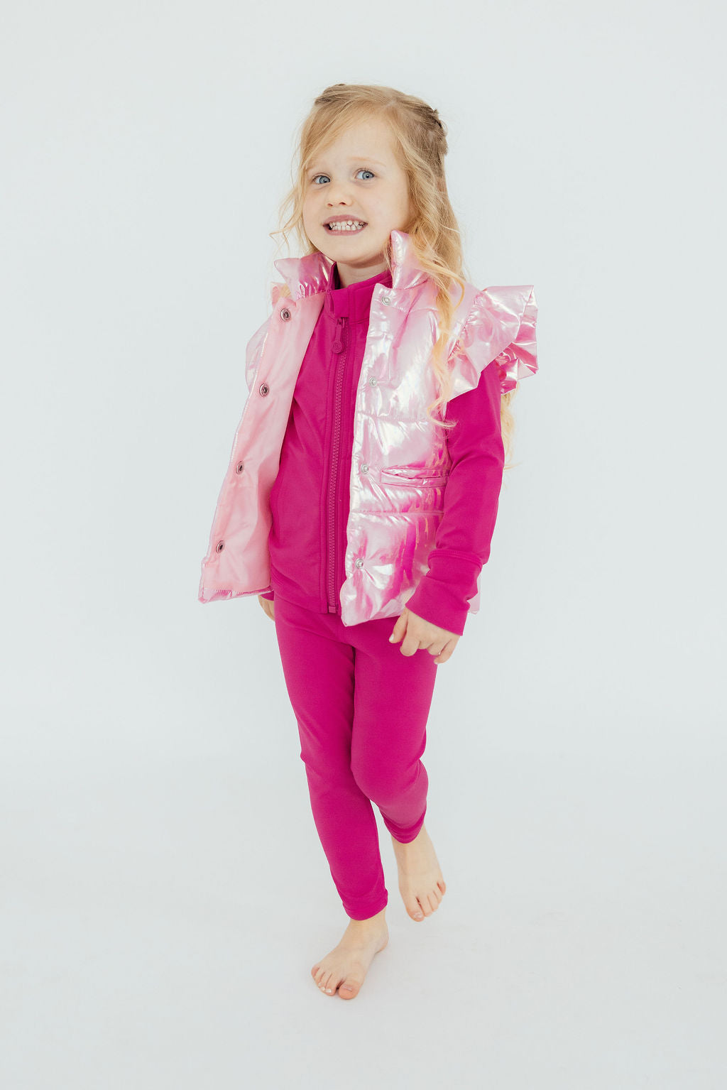 Pink Iridescent Puffer Vest - Mila & Rose ®