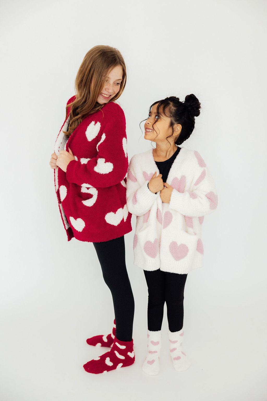Kids Cozy Cardigan - Pink Heart - Mila & Rose ®