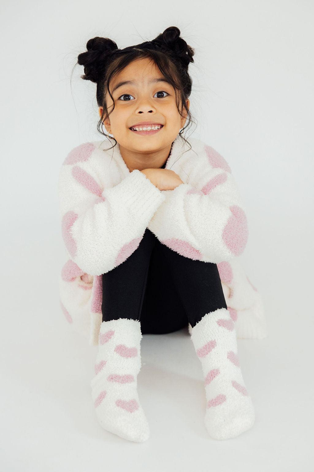 Kids Cozy Cardigan - Pink Heart - Mila & Rose ®