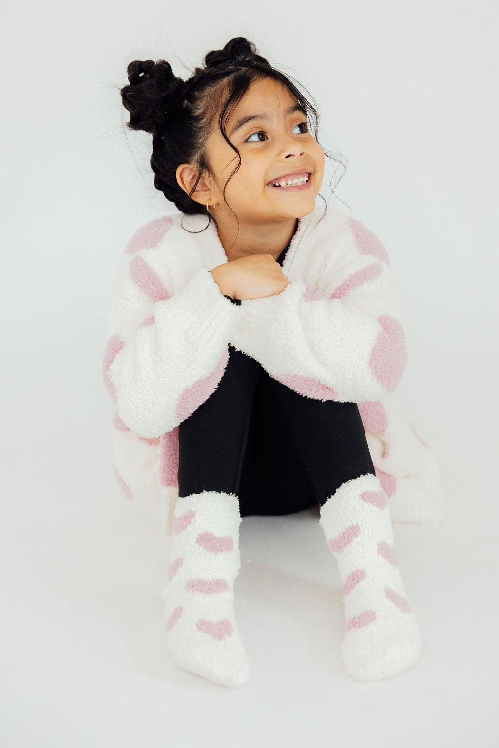 Kids Cozy Cardigan - Pink Heart - Mila & Rose ®