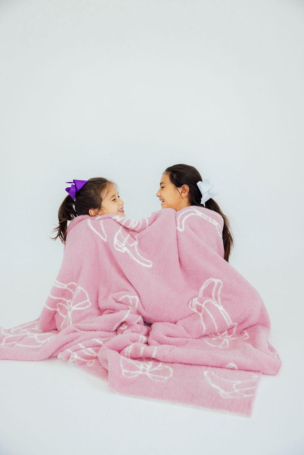 Kids Cozy Blanket - Light Pink Cowgirl - Mila & Rose ®