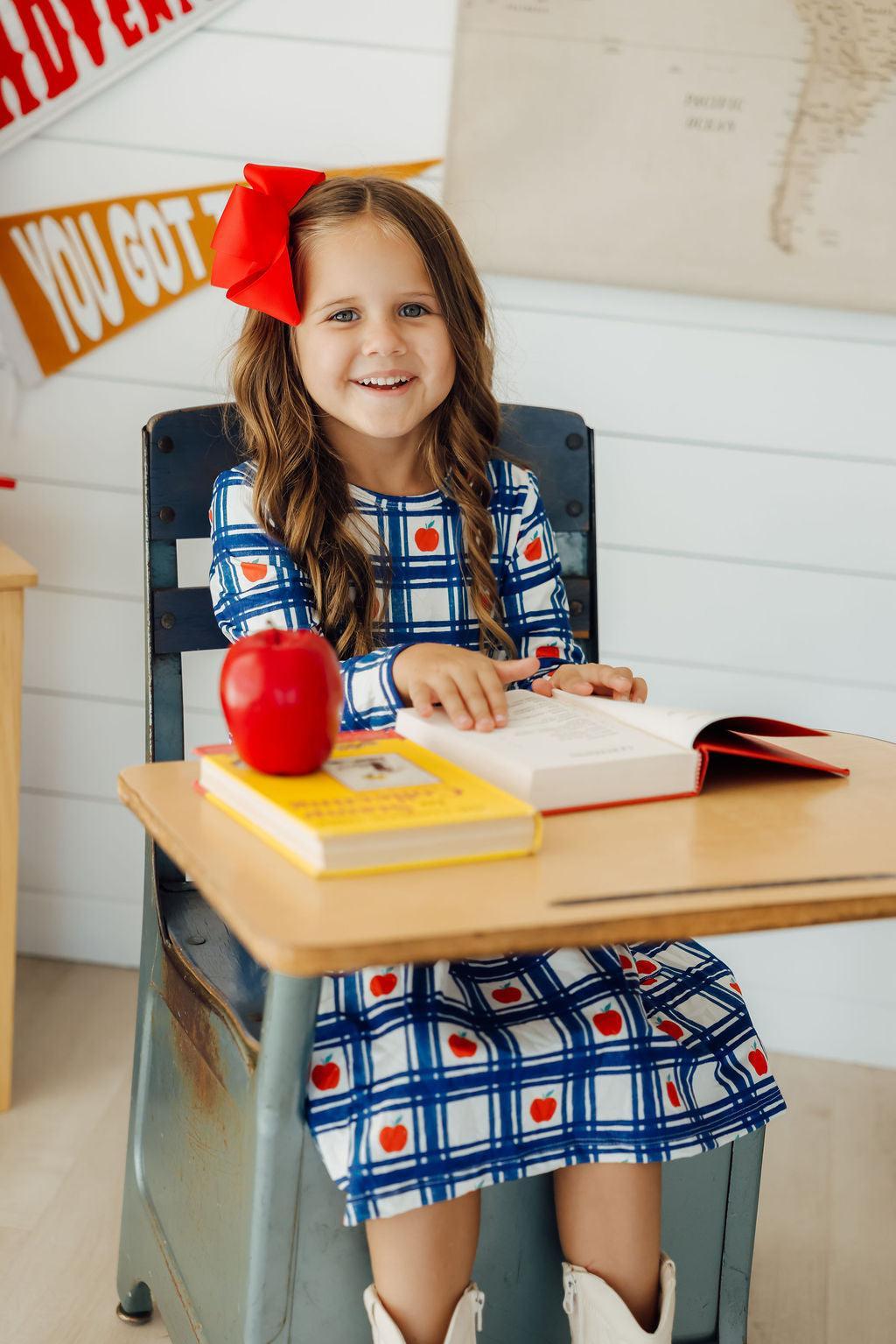 Plaid Apples Pocket Twirl Dress - Mila & Rose ®