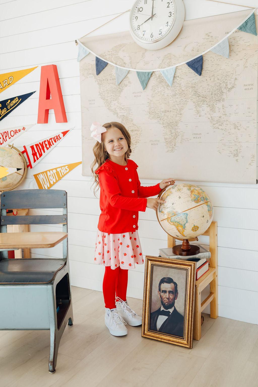 An Apple a Day Twirl Skirt with Leggings - Mila & Rose ®