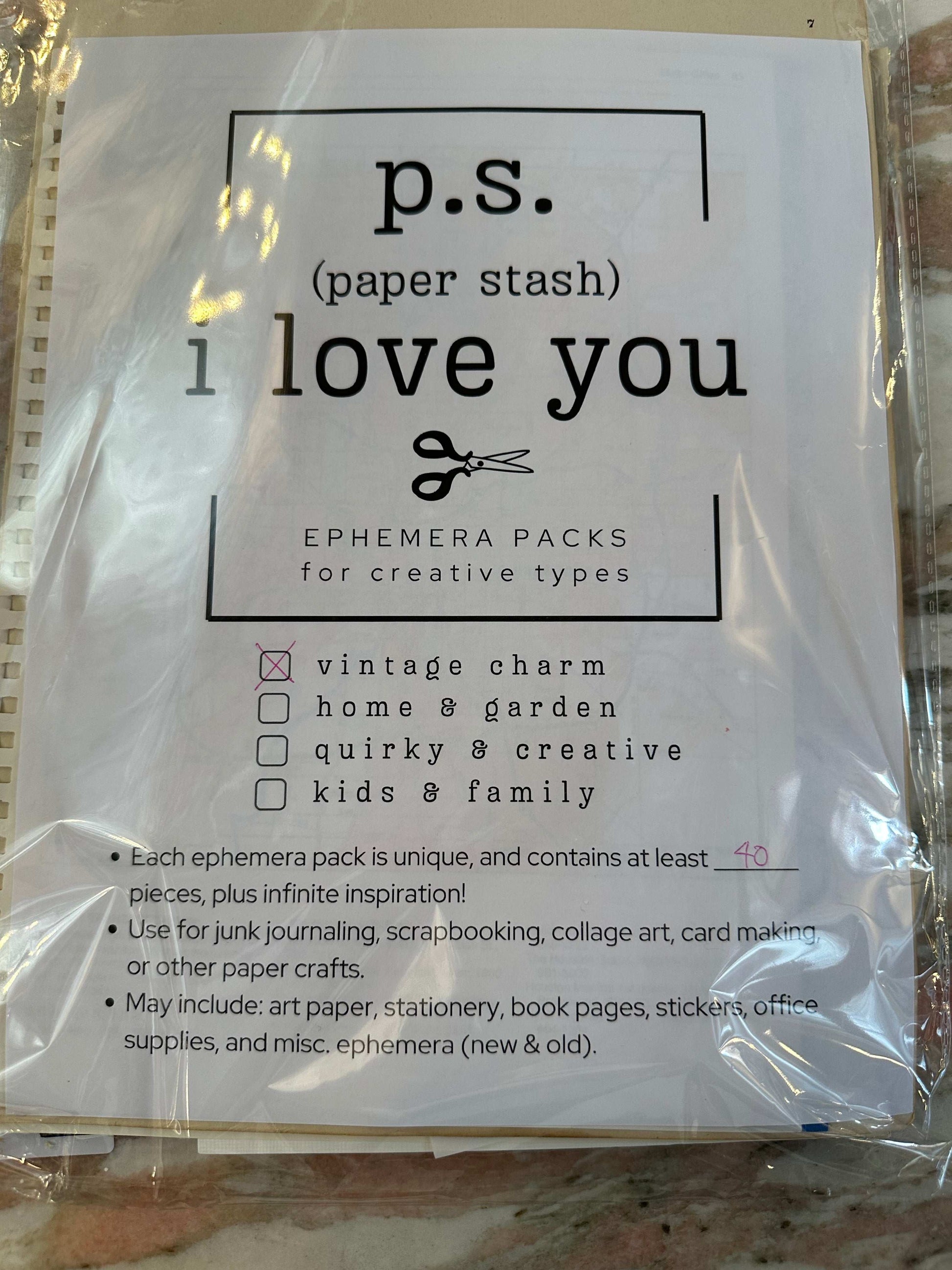 Ephemera Paper Pack - choose your theme