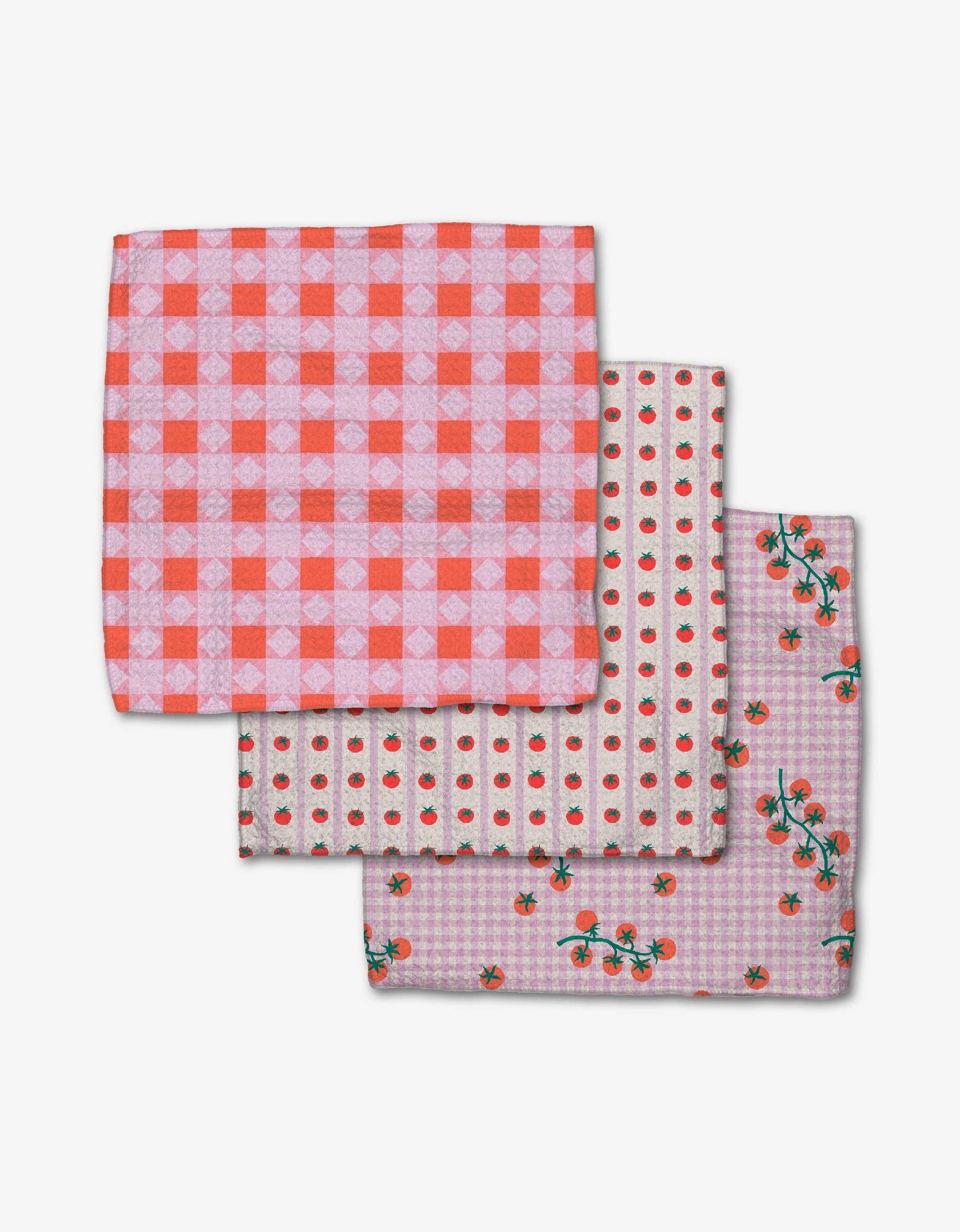 Dishcloth Set - Quilt Tomato - Geometry