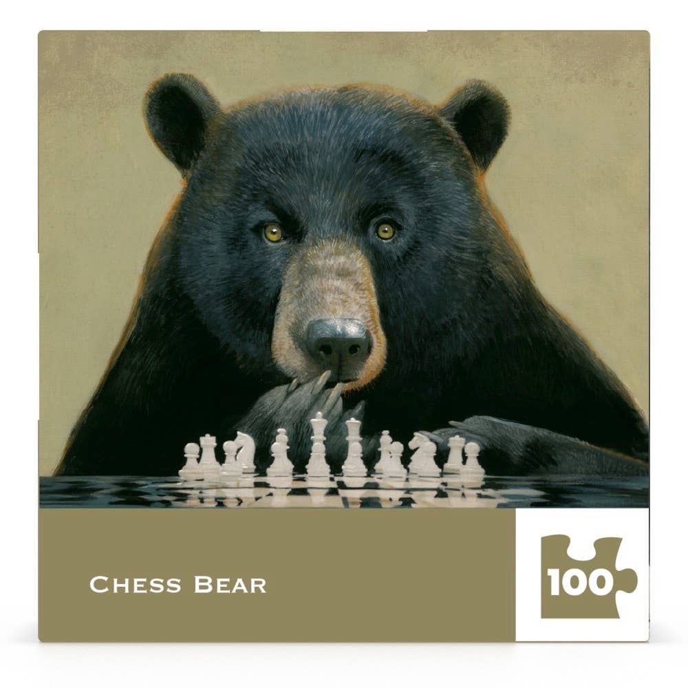 Mini Puzzle - Chess Bear - Bill Mayer - 100 pc - New York Puzzle Company