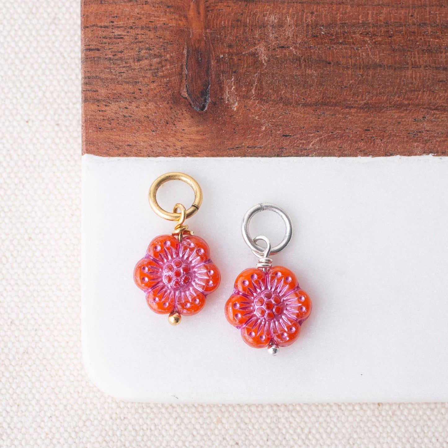 Czech Glass Flower Bead Charm