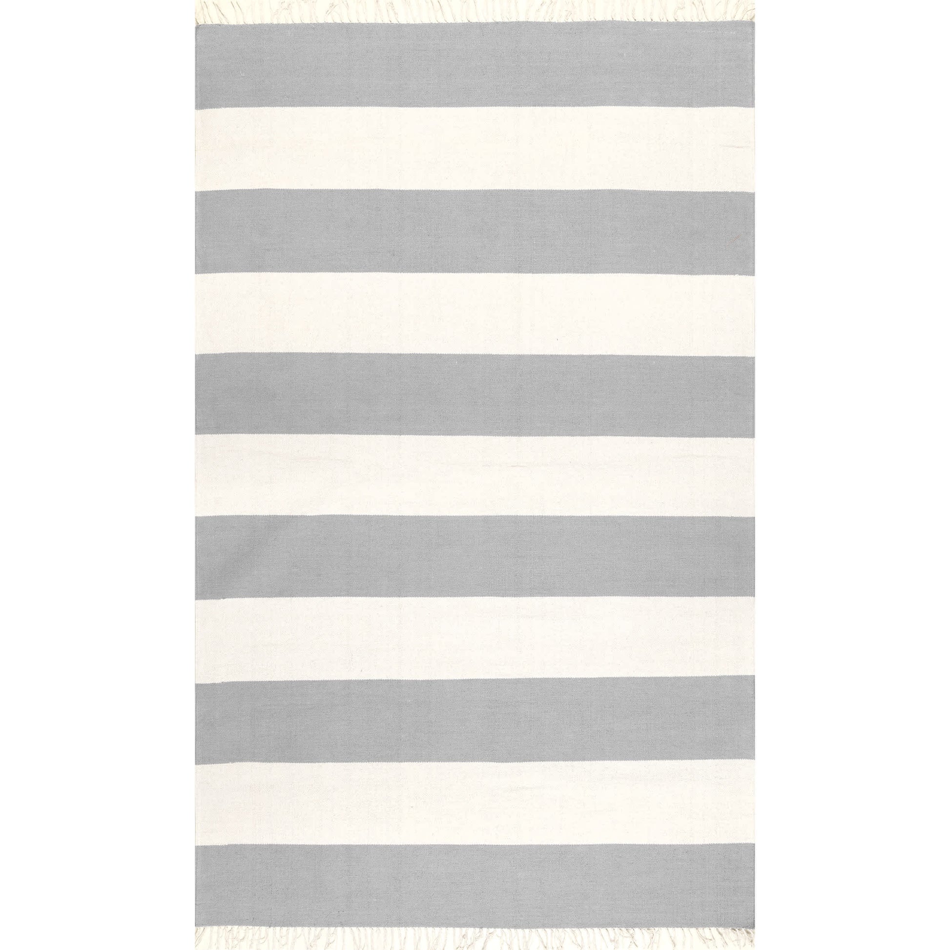 Gray Striped Runner Rug