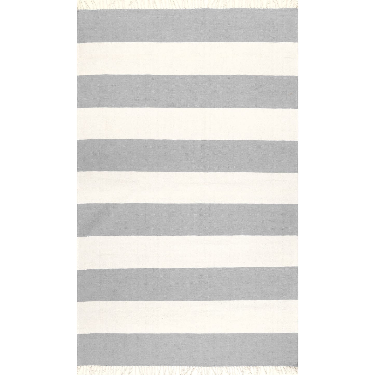 Gray Striped Runner Rug