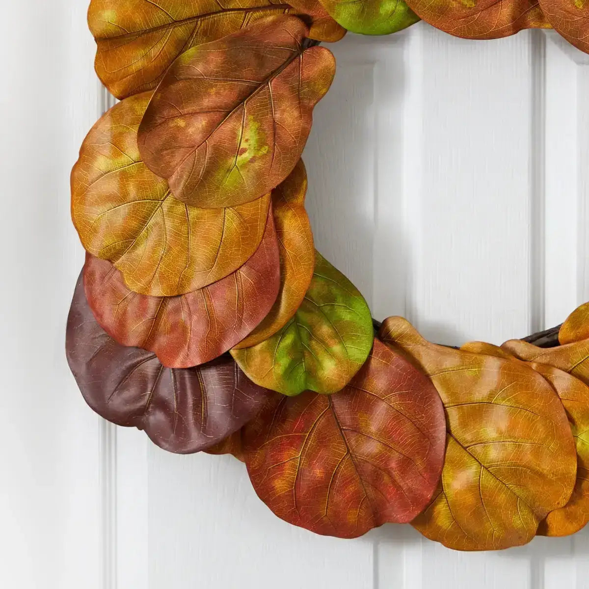 29” Fiddle Leaf Artificial Wreath - Nearly Natural