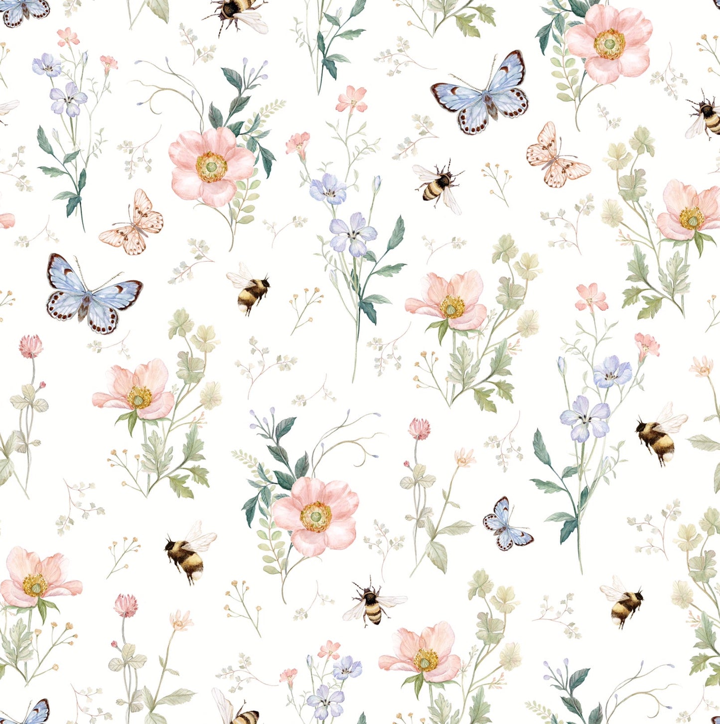 Cosette Wallpaper by Clara McAllister - Sample 1 foot by 1 foot / White - Loomwell Home Goods