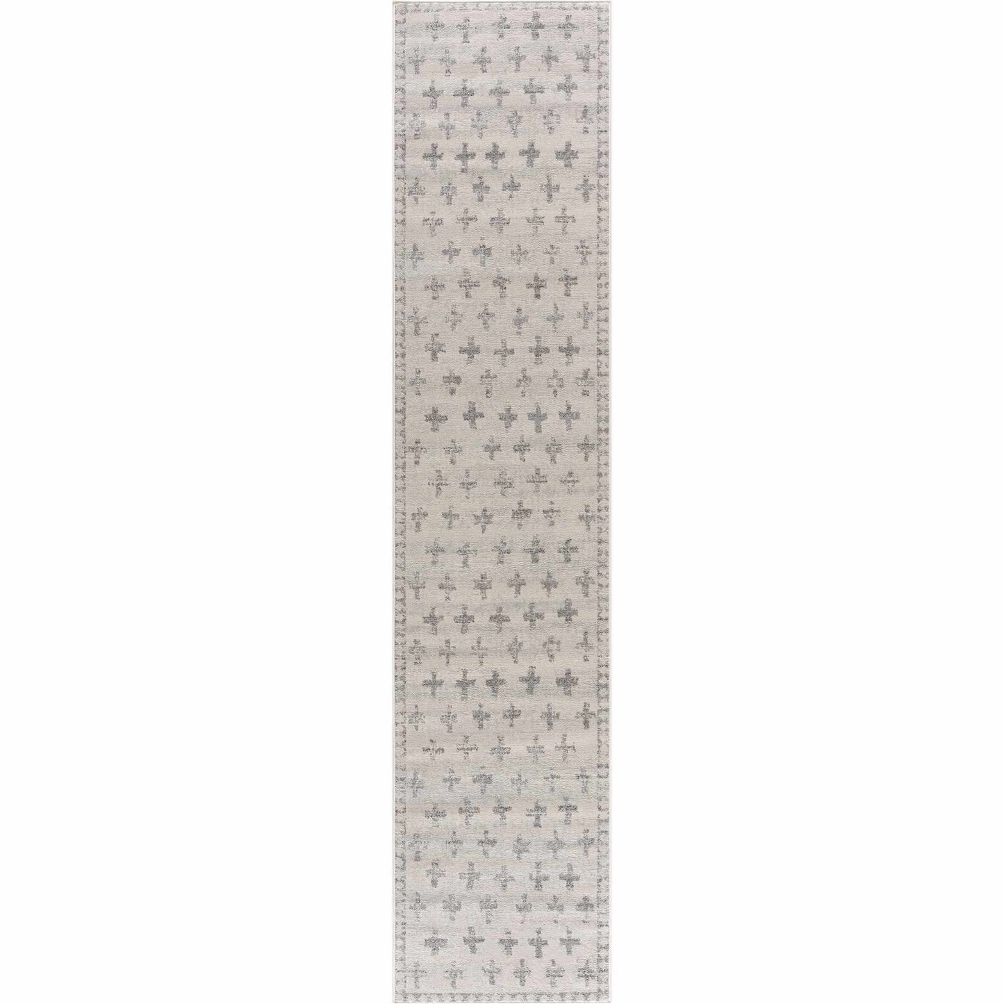 Tapis Tigris Swiss Cross Ivoire et Gris