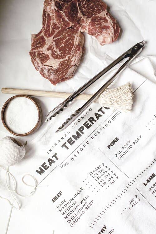 Meat Temperatures Family Recipe Tea Towel