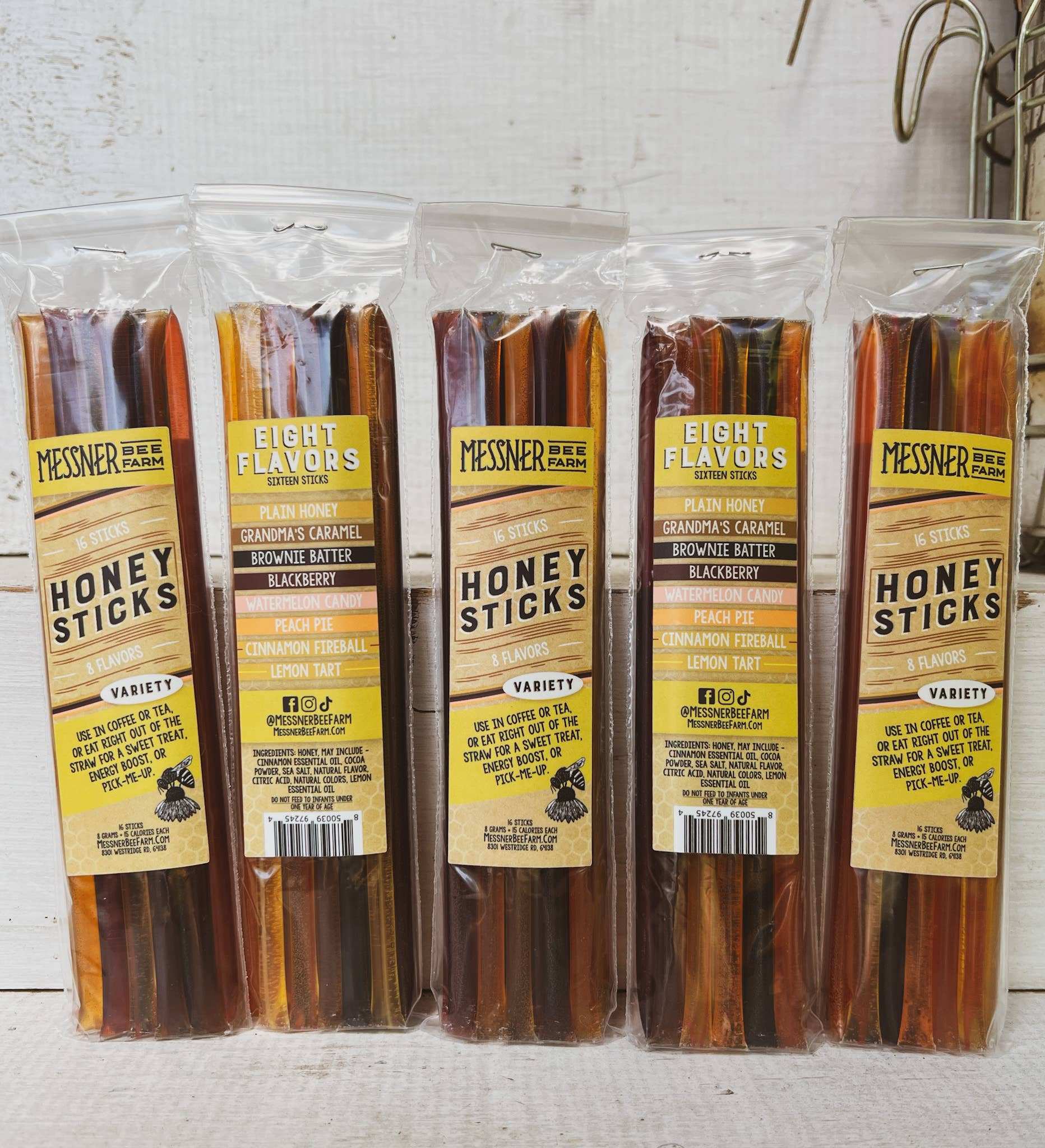 Honey Sticks Variety Pack - Pack of 16 - Messner Bee Farm