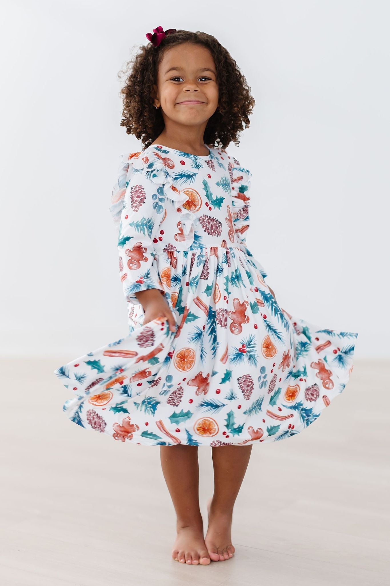 Classic Christmas Ruffle Twirl Dress - Mila & Rose ®