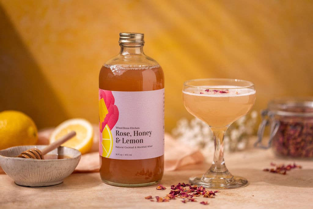 Mélangeur à cocktail et à cocktail sans alcool au citron et au miel de rose, 16 fl oz