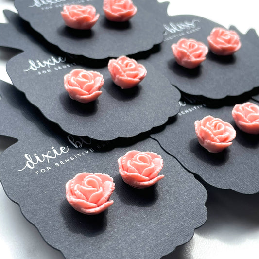 Pendientes de rosas con forma de zapatillas de ballet