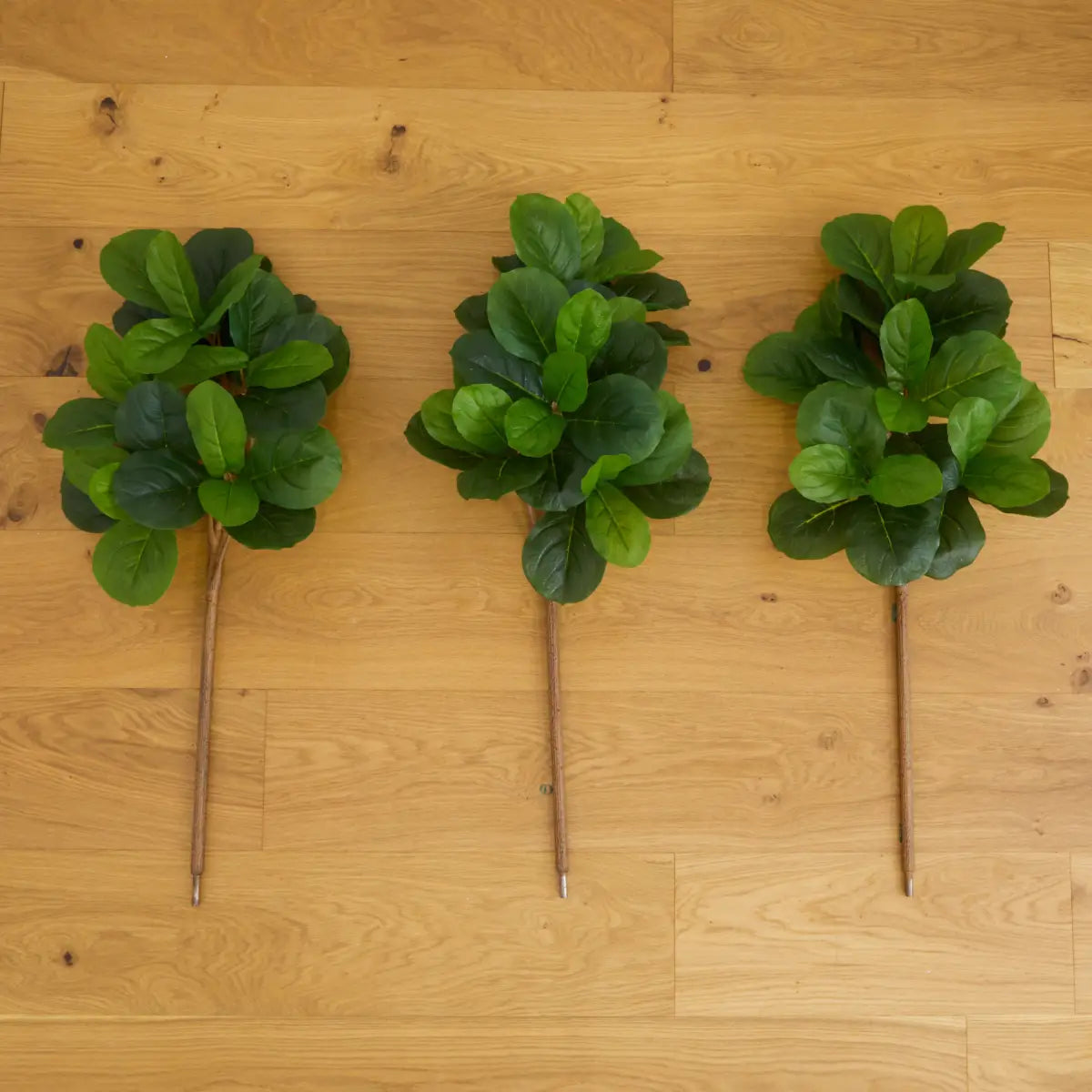 3.5’ Artificial Fiddle Leaf Fig Tree - Set of 3 (No Pot) - Nearly Natural