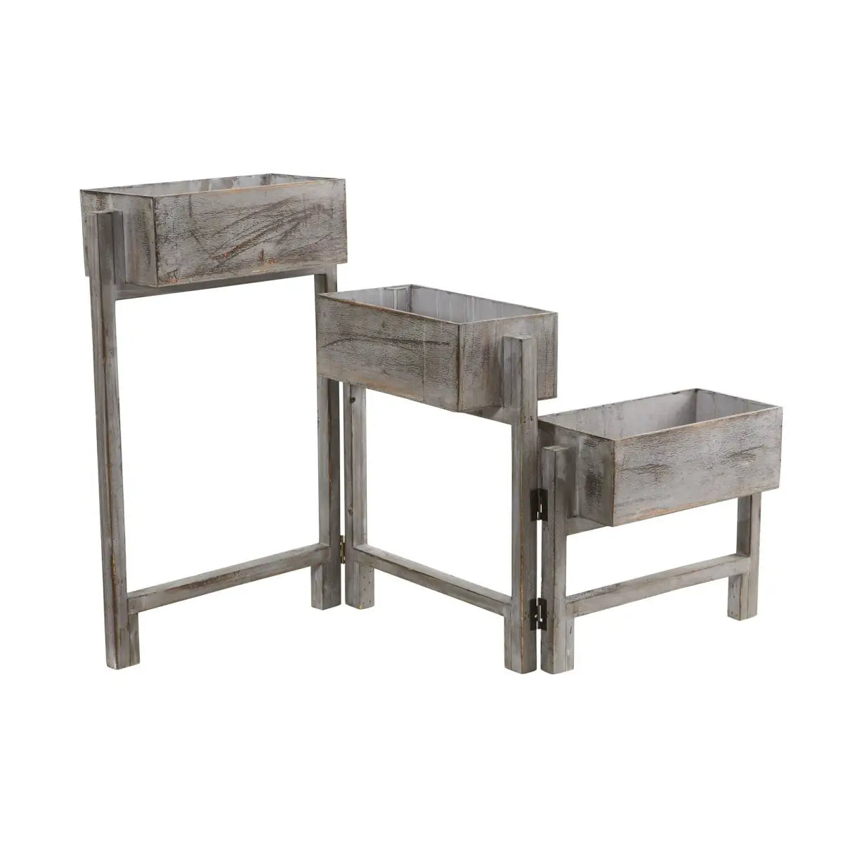 3.5’ Gray Washed Expandable Decorative Planter - Nearly Natural