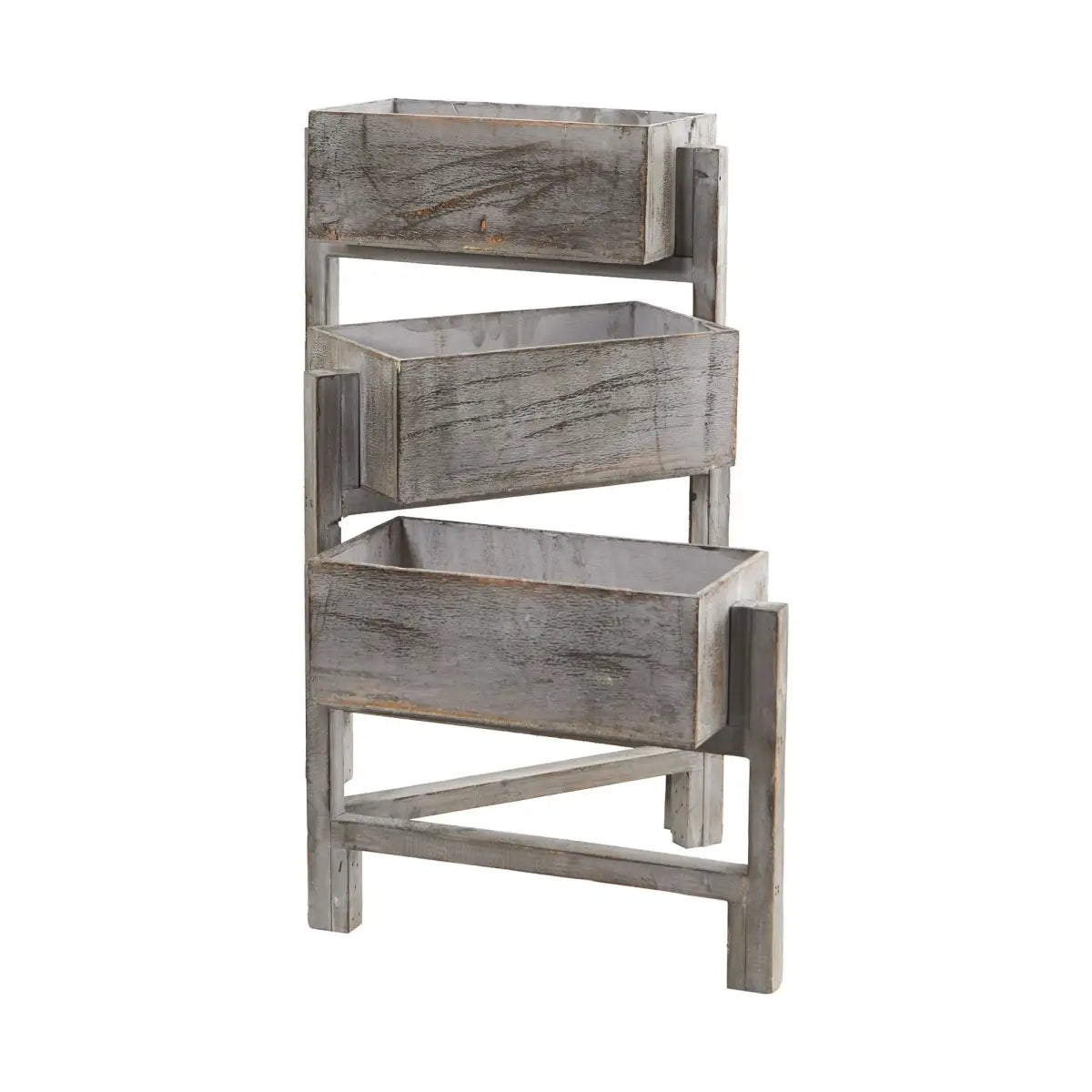 3.5’ Gray Washed Expandable Decorative Planter - Nearly Natural