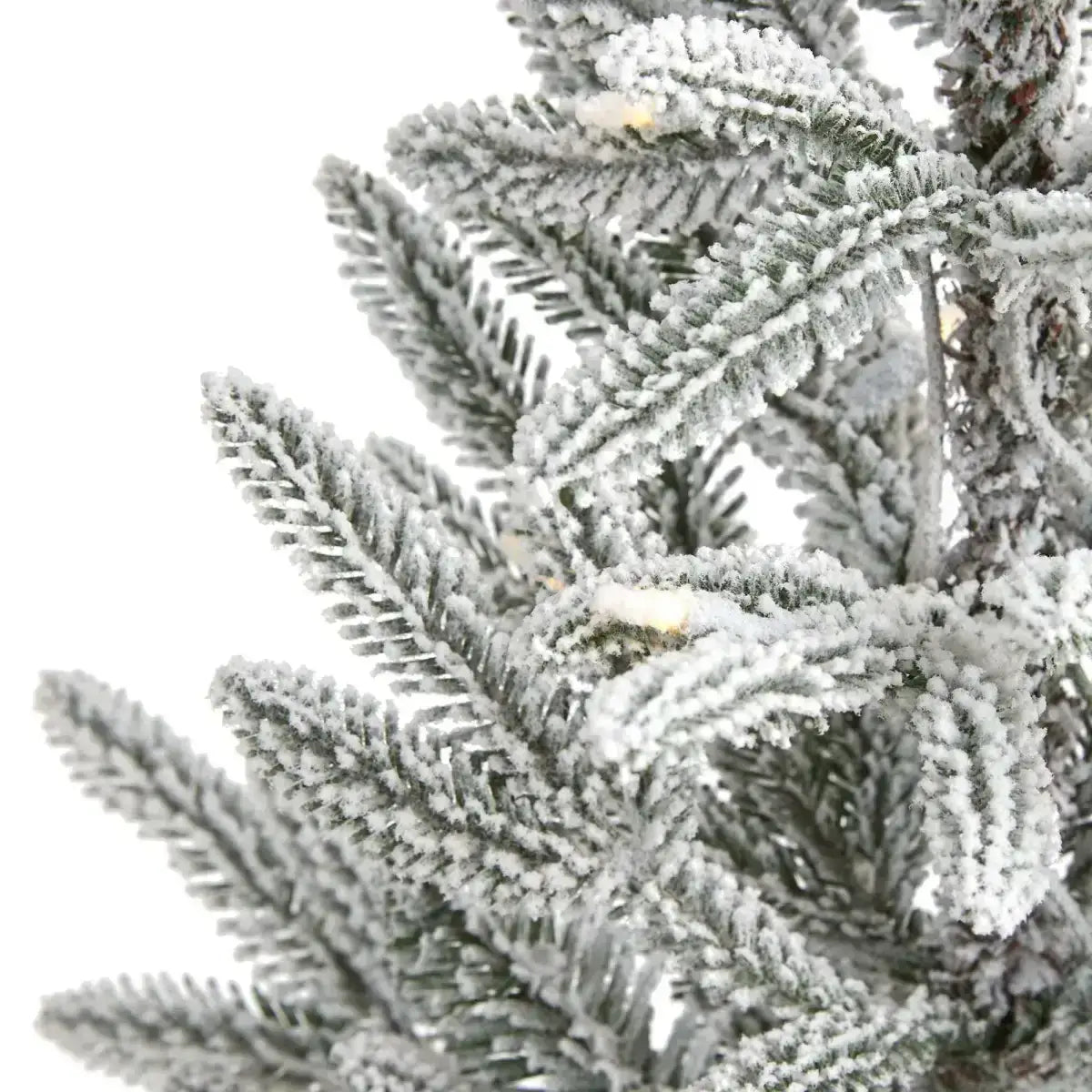 3’ Flocked Manchester Spruce Artificial Christmas Tree with 50 Lights and 133 Bendable Branches - Nearly Natural
