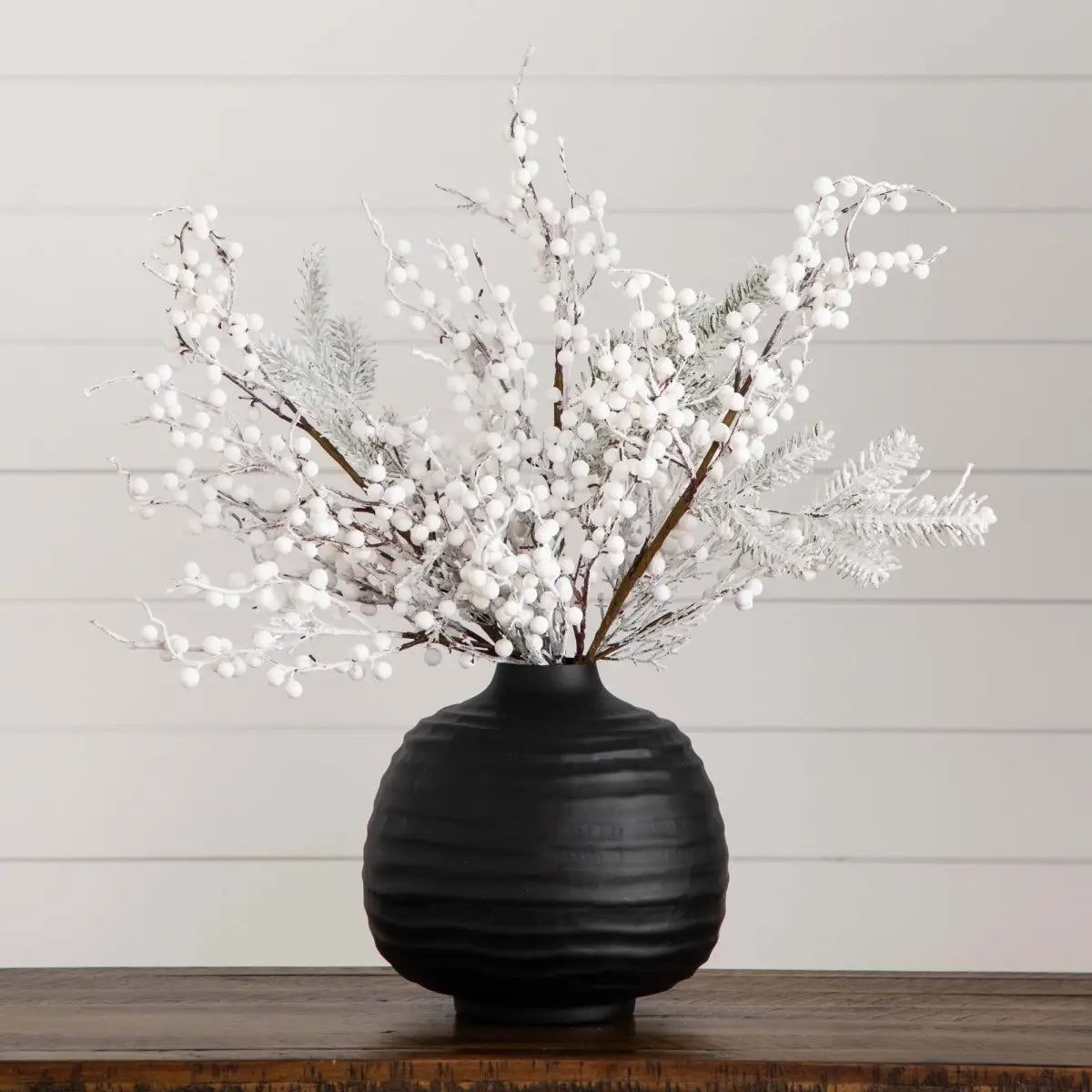 30’’ Artificial Flocked Berry Stems - Set of 3 - Nearly Natural