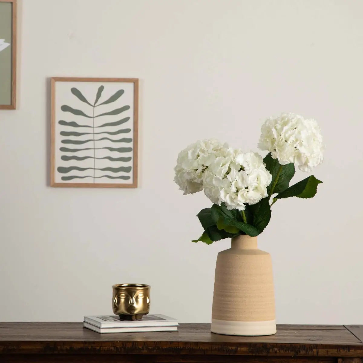 30’’ Artificial Hydrangea Flower Stems- Set of 3 - Nearly Natural