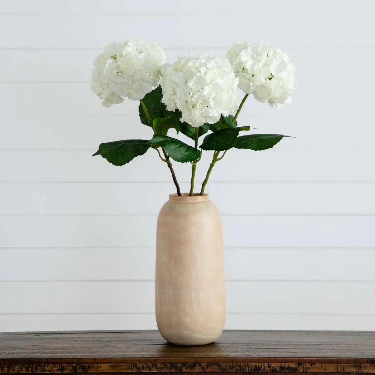 30’’ Artificial Hydrangea Flower Stems- Set of 3 - Nearly Natural