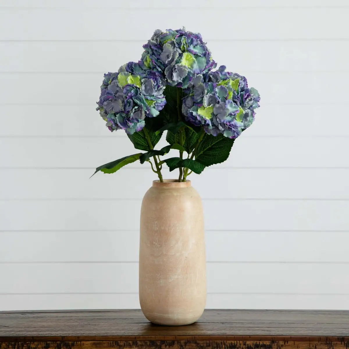 30’’ Artificial Hydrangea Flower Stems- Set of 3 - Nearly Natural