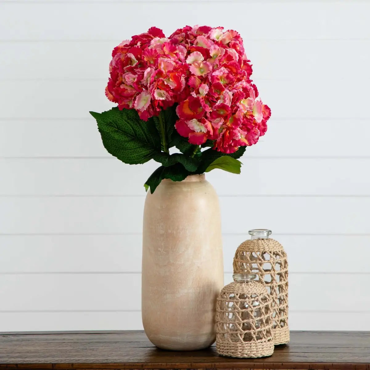 30’’ Artificial Hydrangea Flower Stems- Set of 3 - Nearly Natural