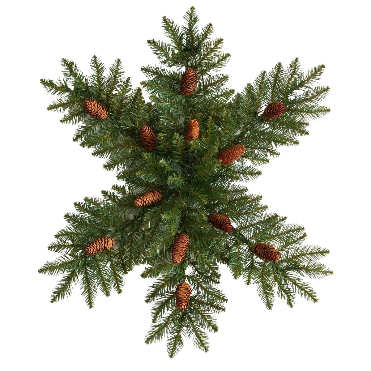 30” Pre-Lit Snowflake Artificial Dunhill Fir Wreath with Pinecones and 40 LED Lights - Nearly Natural