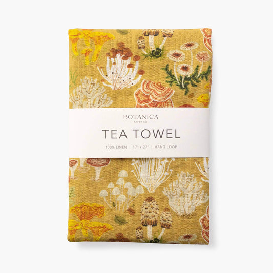 MUSHROOMS 100% Linen Tea Towel