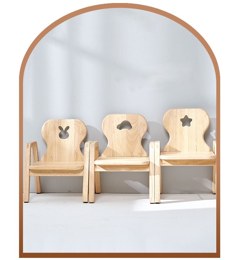 Silla infantil de madera ajustable Mesasilla: ergonómica, de altura regulable, madera maciza | 4 opciones de altura