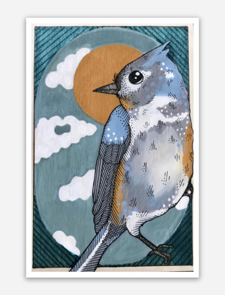 Tufted Titmouse Vinyl Sticker