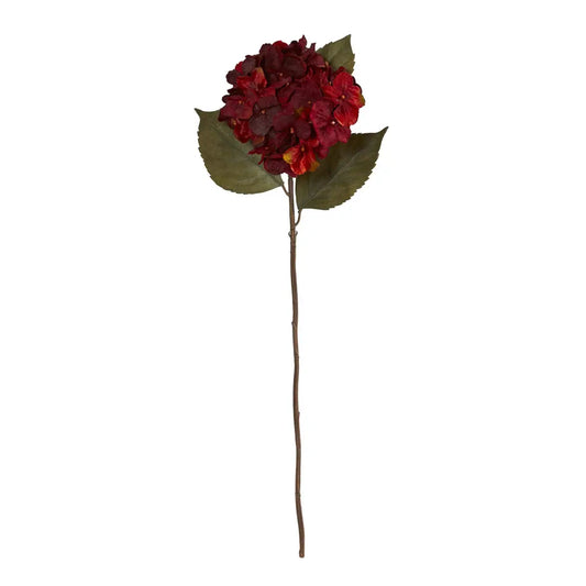 32” Hydrangea Artificial Flower (Set of 6) - Burgundy - Nearly Natural