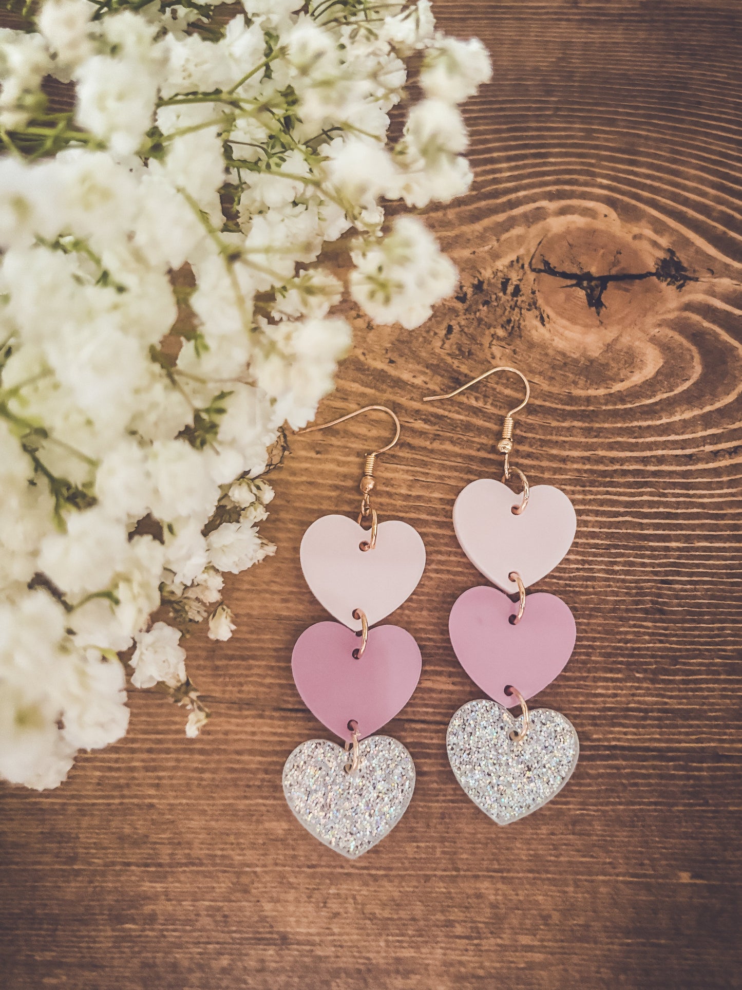 Beautiful Acrylic Heart Earrings