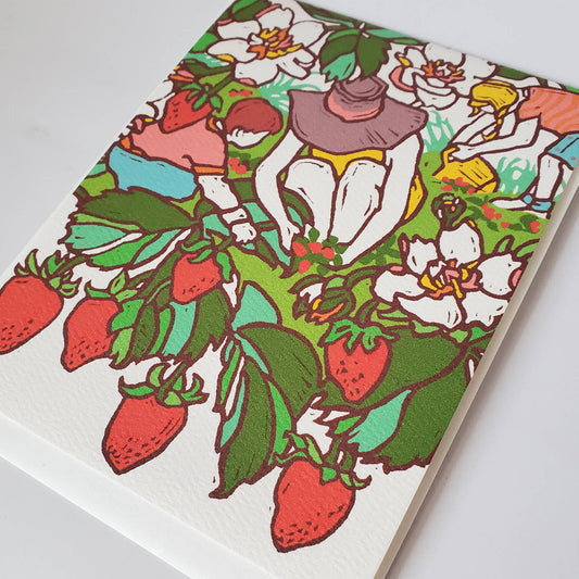 Congratulations New Mom Strawberry Picking Greeting Card