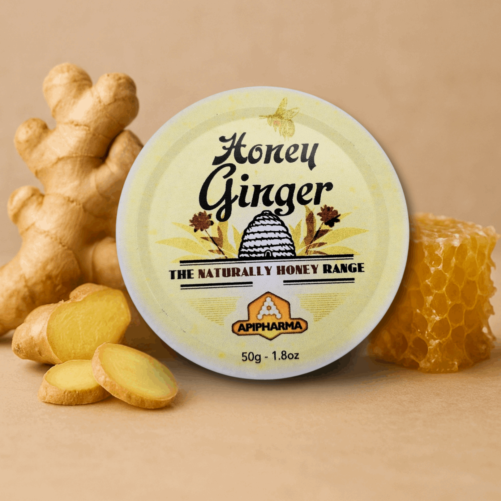 Honey Ginger - French Gourmet Natural Candy Tin - Apipharma - Bonbon USA France