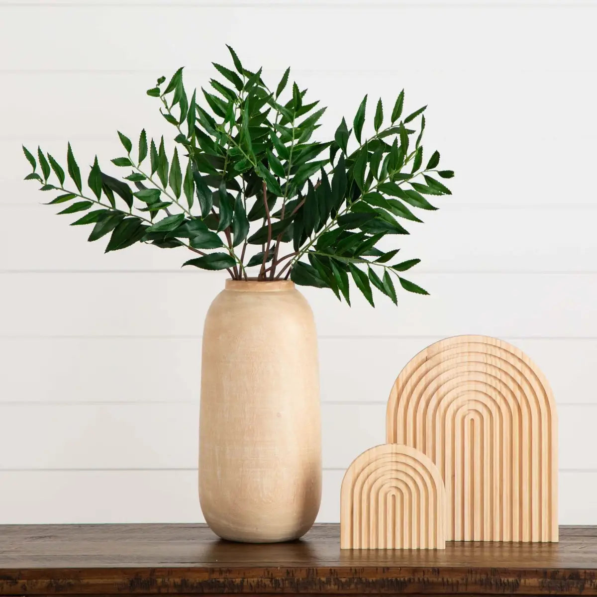 38’’ Artificial Palmate Fern Stems - Set of 3 - Nearly Natural