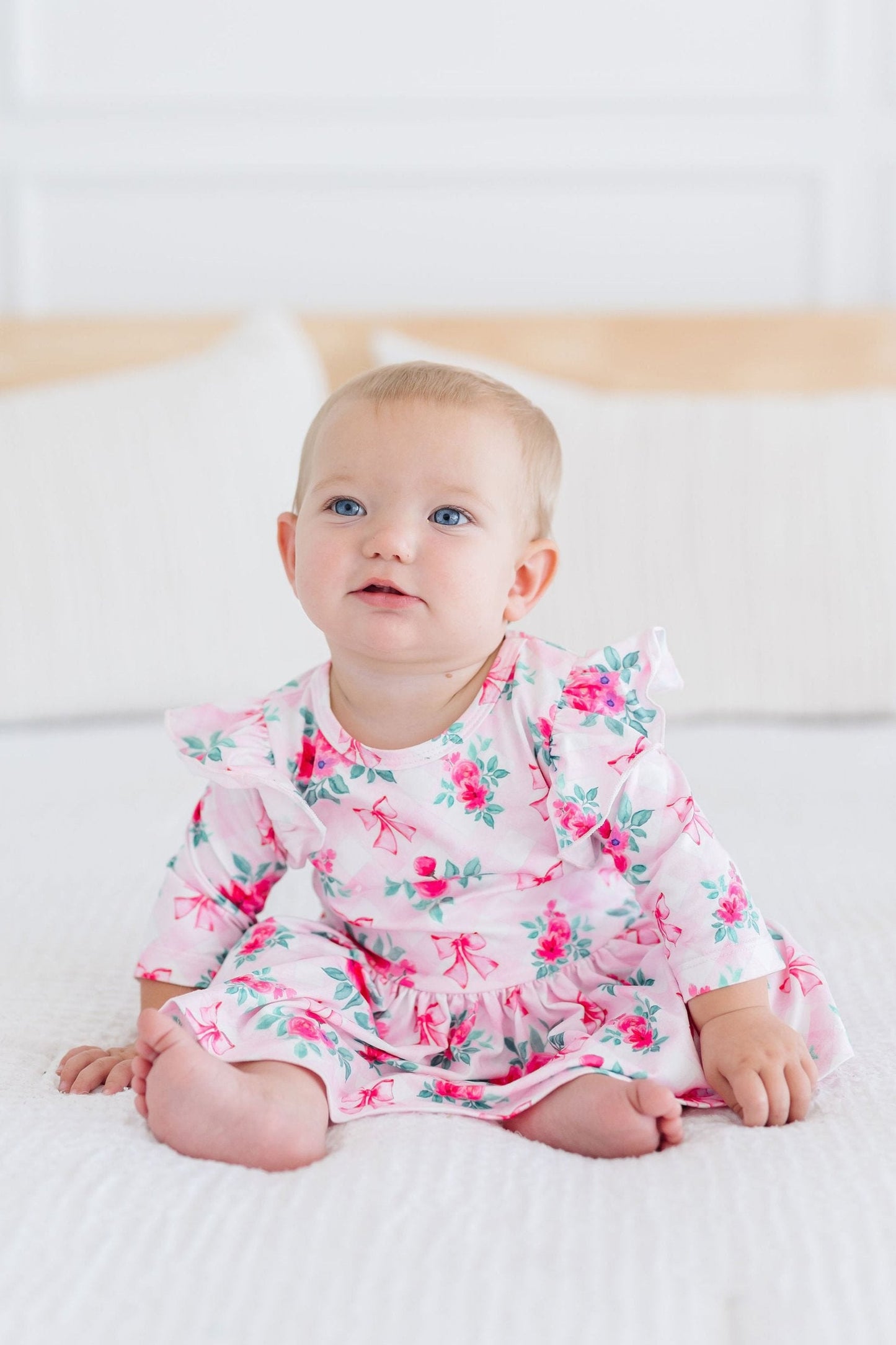 Pink Gingham and Roses Bodysuit Baby Outfit - Mila & Rose ®